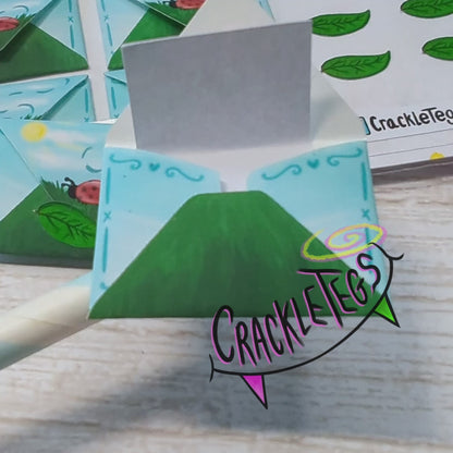 Ladybug Mini Adhesive Envelopes. Secret P.S note perfect for pen pals or scrapbooks!