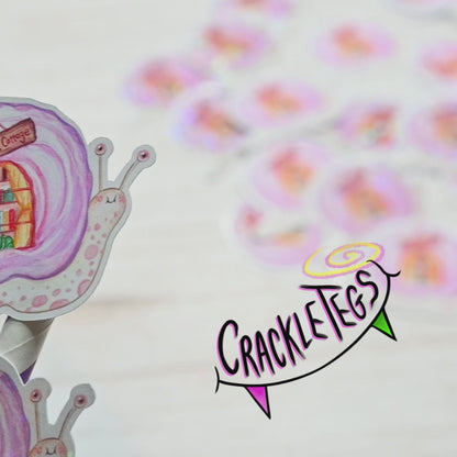 Nigel the Book Worm Snail Stickers, Pack of 6.