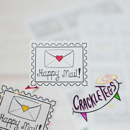 Rainbow Stamp Stickers, Sheet of 12.