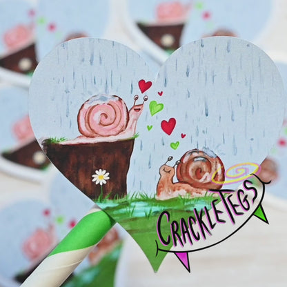 Garden Snails in Love Stickers, Pack of 6.