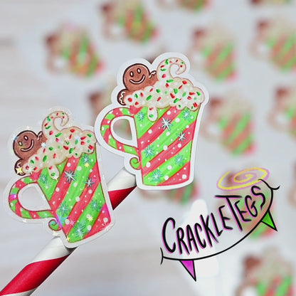 Retro Christmas Mugs, Sheet of 16.