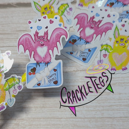 Valentine Pigney & Taffney Stickers, Pack of 6.