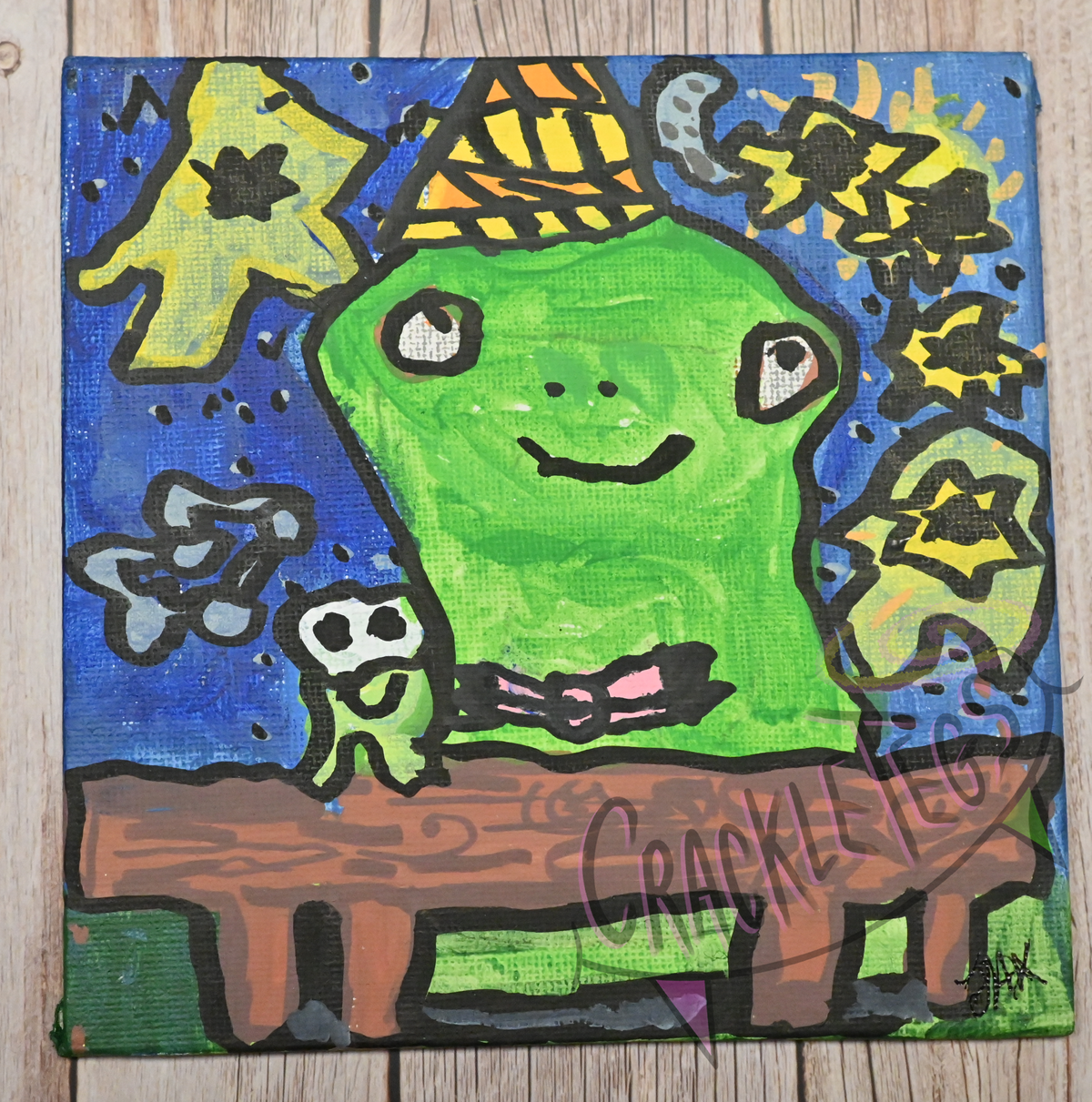 Galaxy Traffic Froggo's, An Original Painting By Jaxon. All profits go to the MND association!