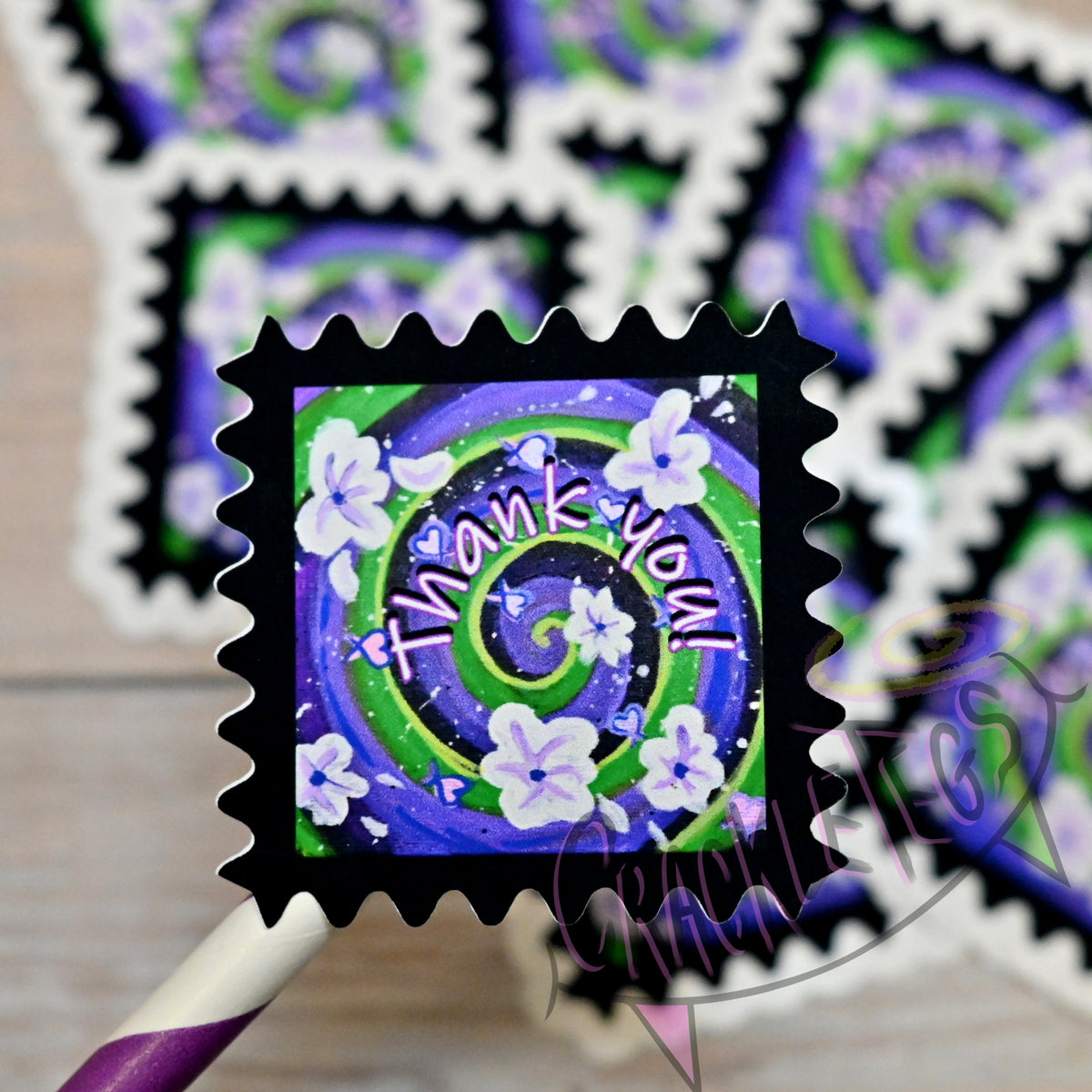 Thank you, Floral Swirl Stickers, made for the MND association fundraiser.